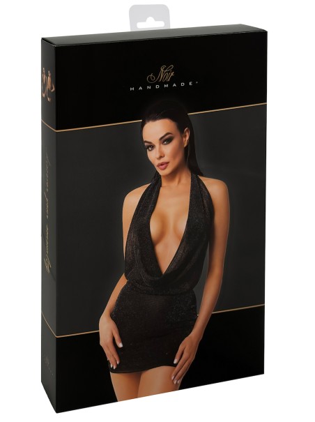 vestitino con scollo all'americana trasparente glitterato Noir Handmade