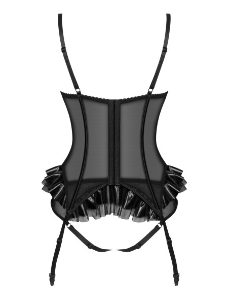 Beauty Night corsetto in pizzo e ecopelle con perizoma Rafaella Beauty Night corsetto in pizzo e ecopelle con perizoma Rafaella