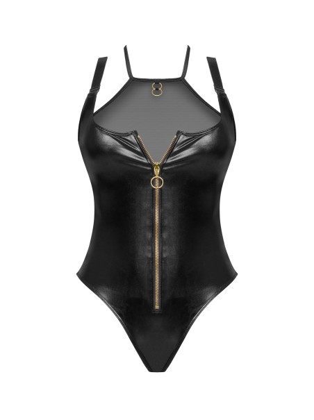 Beauty Night body Roxana in ecopelle wetlook e tulle con zip Beauty Night body Roxana in ecopelle wetlook e tulle con zip