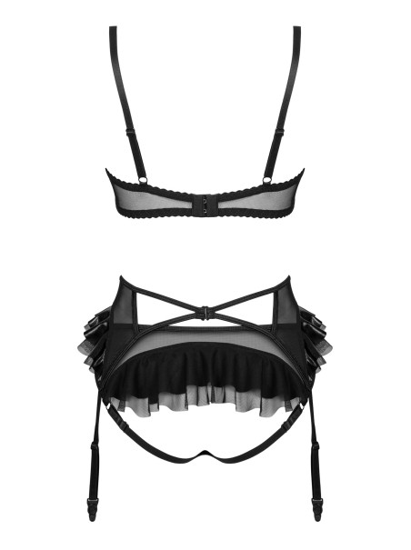 Beauty Night completino con reggicalze in pizzo e ecopelle Rafaella