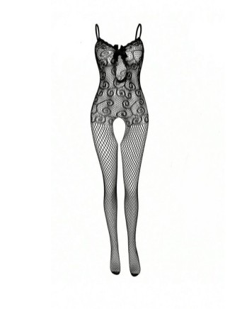 Bodystocking Nera Sensuale con fiocco in raso Magali LivCo 2
