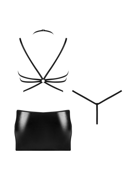 Beauty Night Eclipse, abito in tessuto lucido e anelli metallici