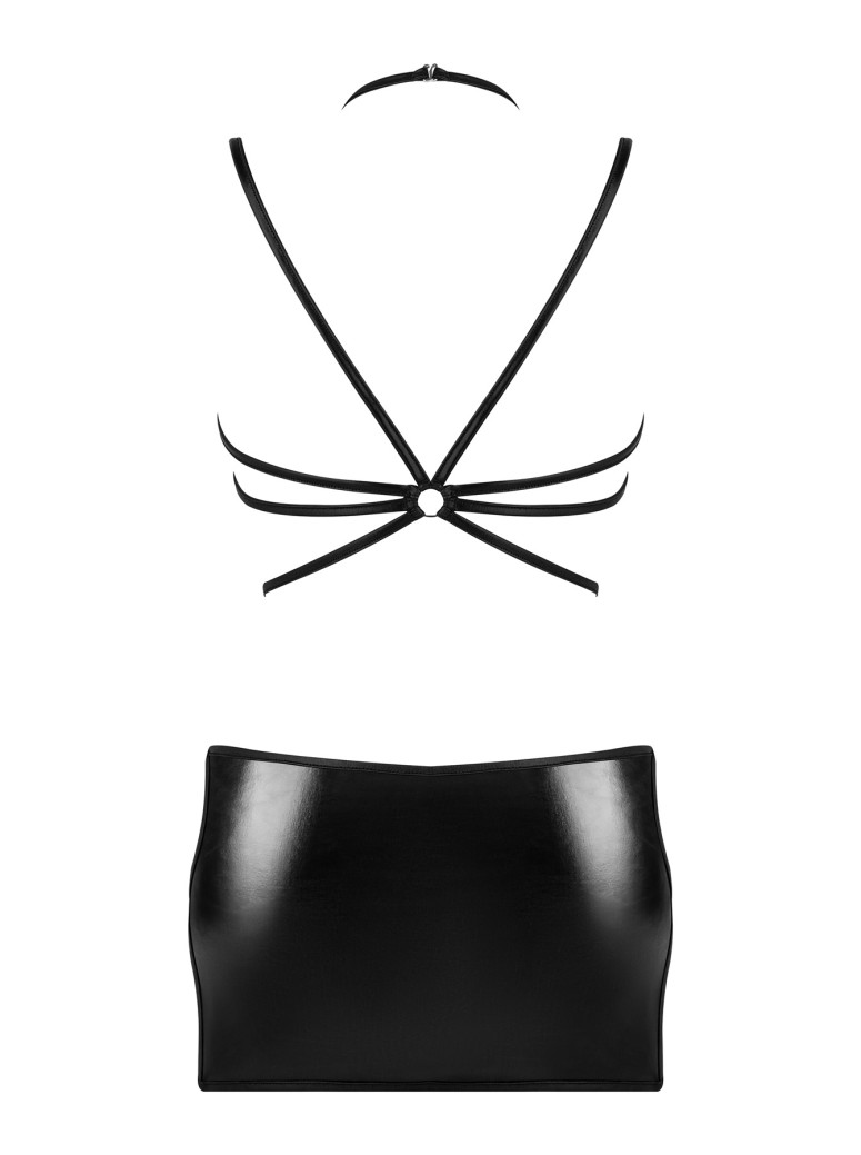 Beauty Night Eclipse, abito in tessuto lucido e anelli metallici