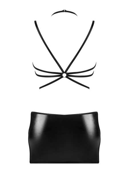 Beauty Night Eclipse, abito in tessuto lucido e anelli metallici