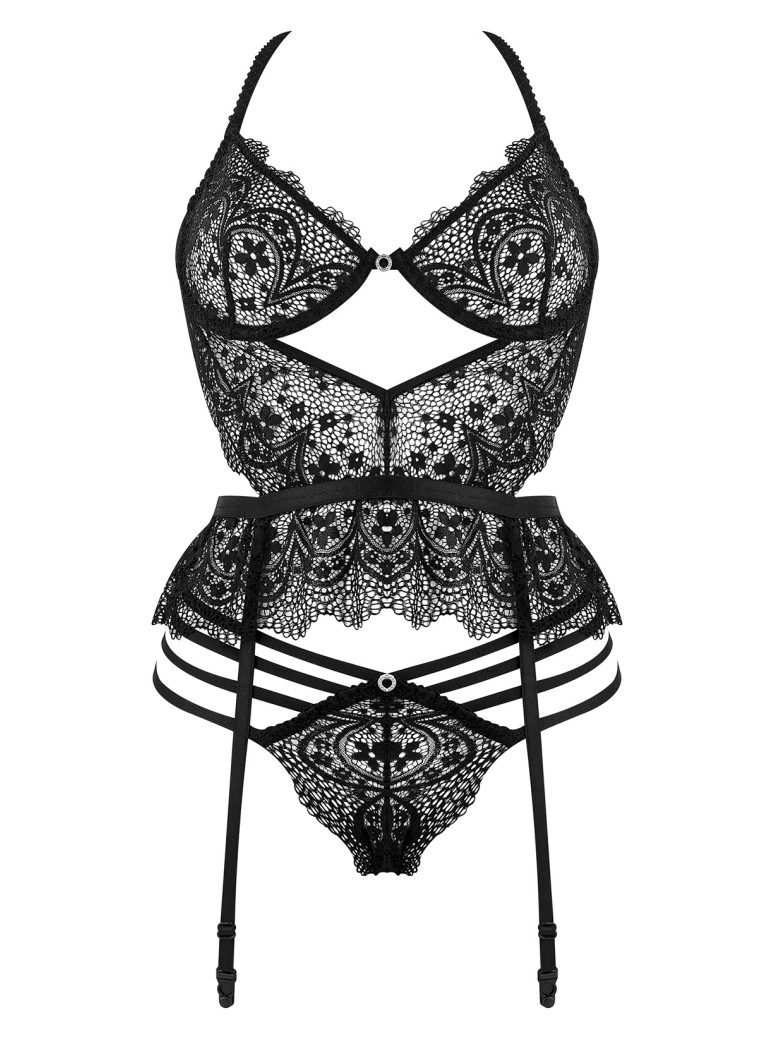 Beauty Night Completo Lace Temptation guepiere in pizzo e perizoma