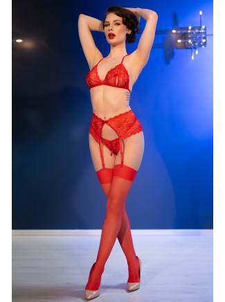 Completino rosso in pizzo con aperture firmato Chilirose 2