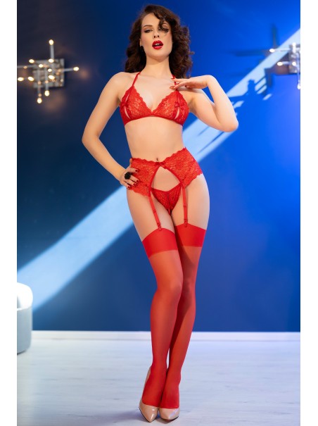 Completino rosso in pizzo con aperture firmato Chilirose