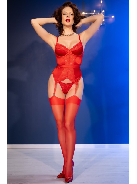 Corsetto rosso con perizoma e calze by Chilirose Corsetto rosso con perizoma e calze by Chilirose