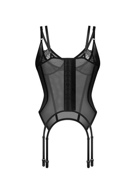 Obsessive Corsetto nero Arrowel in tulle con ferretto