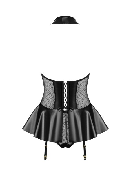 Corsetto effetto bagnato con pizzo Obsessive 859