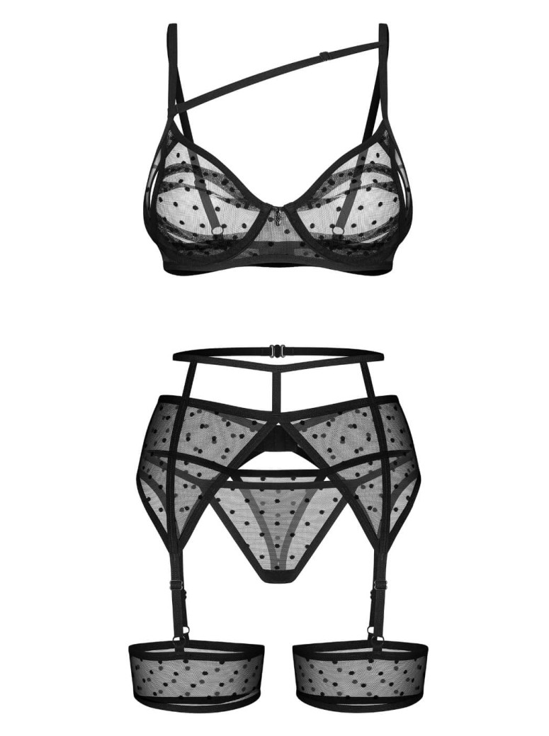 Obsessive Completino set intimo 3 pezzi con giarrettiere Nuites