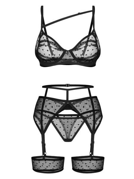 Obsessive Completino set intimo 3 pezzi con giarrettiere Nuites