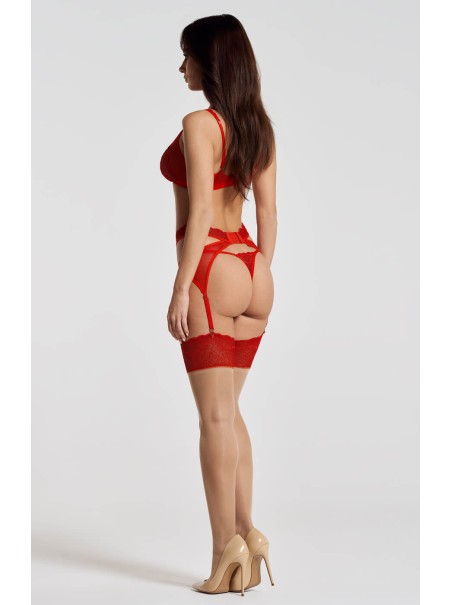Obsessive Completino intimo rosso Cupide Desir con reggicalze