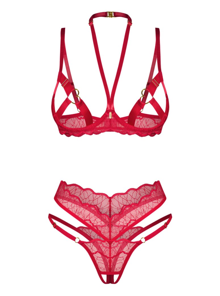 Obsessive Completino intimo rosso aperto Cupide Desir