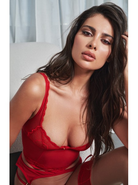Obsessive Corsetto rosso Cupide Desir con perizoma coordinato Obsessive Corsetto rosso Cupide Desir con perizoma coordinato