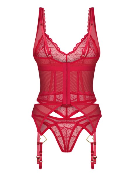 Obsessive Corsetto rosso Cupide Desir con perizoma coordinato Obsessive Corsetto rosso Cupide Desir con perizoma coordinato