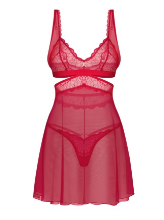 Obsessive Babydoll rosso Cupide Desir con perizoma coordinato 2
