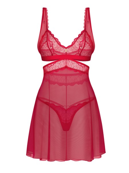 Obsessive Babydoll rosso Cupide Desir con perizoma coordinato