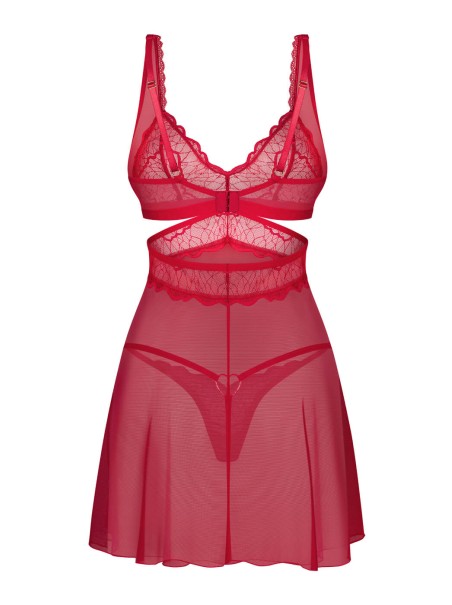 Obsessive Babydoll rosso Cupide Desir con perizoma coordinato