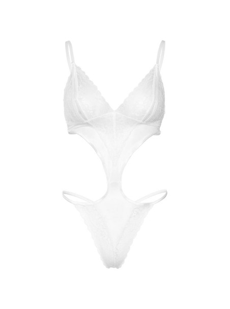 Body bianco con fiocco e ritagli in pizzo