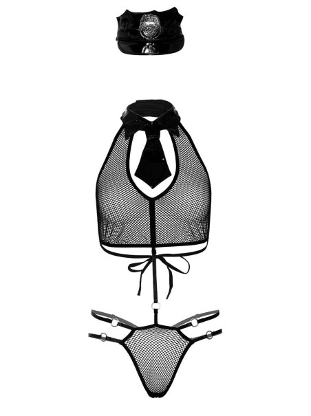 Costume poliziotta in rete con accessori wetlook daring intimates