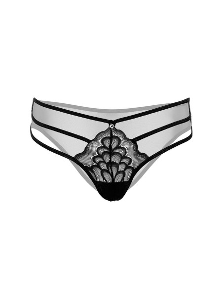 Slip a V in pizzo con tre stringhe e tulle nero o rosso Daring Intimates