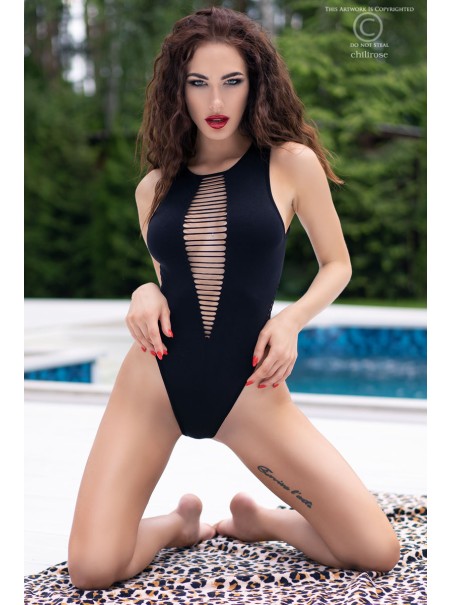 sensuale body nero a perizoma con sexy scollatura frontale sensuale body nero a perizoma con sexy scollatura frontale
