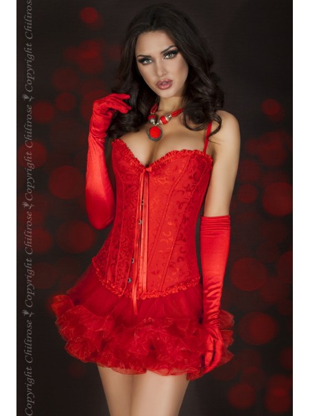 elegante corsetto rosso con gancetti frontali e perizoma coordinato elegante corsetto rosso con gancetti frontali e perizoma coordinato