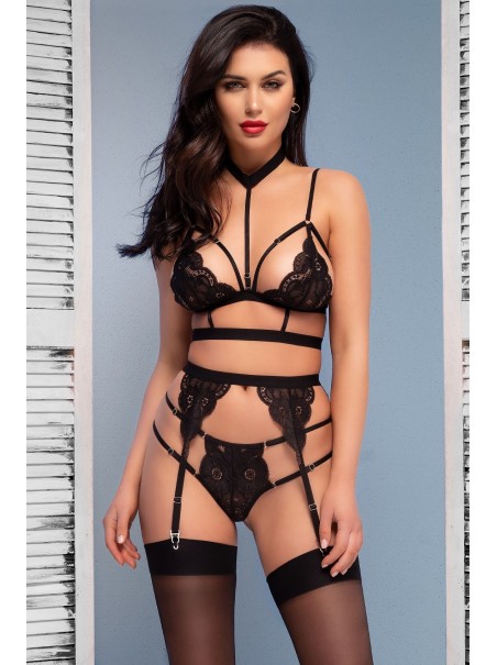 sensuale set 4 pezzi con perizoma aperto completo di calze sensuale set 4 pezzi con perizoma aperto completo di calze