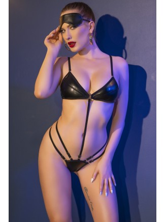 sexy body in ecopelle con mascherina inclusa