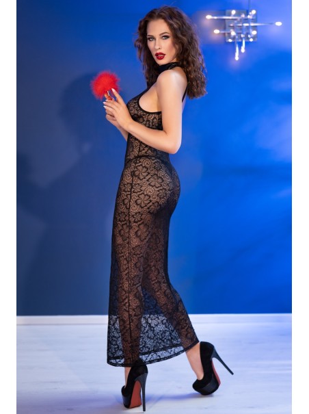 sensuale babydoll lungo in pizzo nero con tickler e perizoma inclusi sensuale babydoll lungo in pizzo nero con tickler e perizoma inclusi