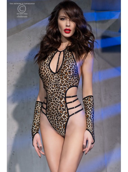 intrigante body leopardato con guanti coordinati intrigante body leopardato con guanti coordinati