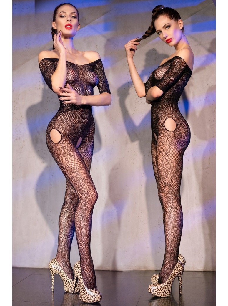 sensuale bodystocking aperta sotto con spalle scoperte