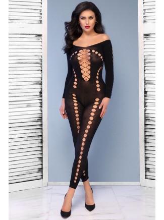 accattivante bodystocking opaca con sexy aperture