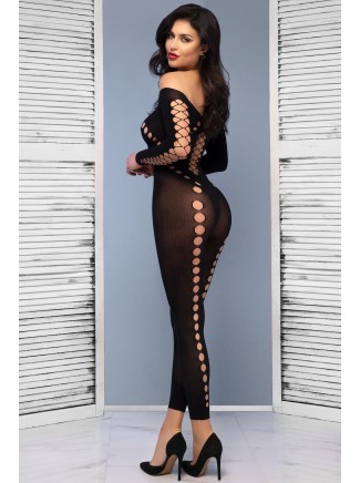 accattivante bodystocking opaca con sexy aperture 2