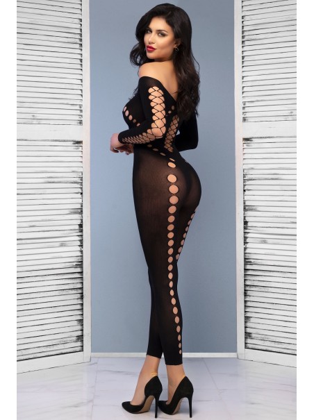 accattivante bodystocking opaca con sexy aperture