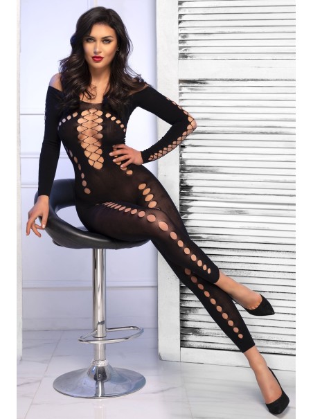 accattivante bodystocking opaca con sexy aperture