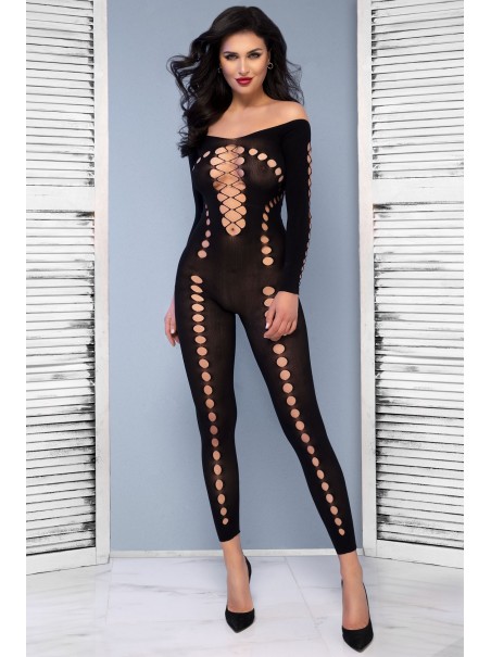 accattivante bodystocking opaca con sexy aperture