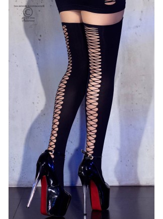 sexy autoreggenti nere con stringhe posteriori