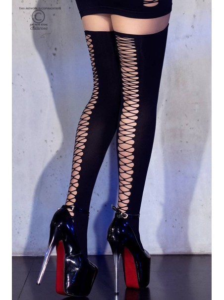 sexy autoreggenti nere con stringhe posteriori