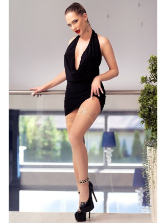 seducenti autoreggenti nude con banda in silicone 2