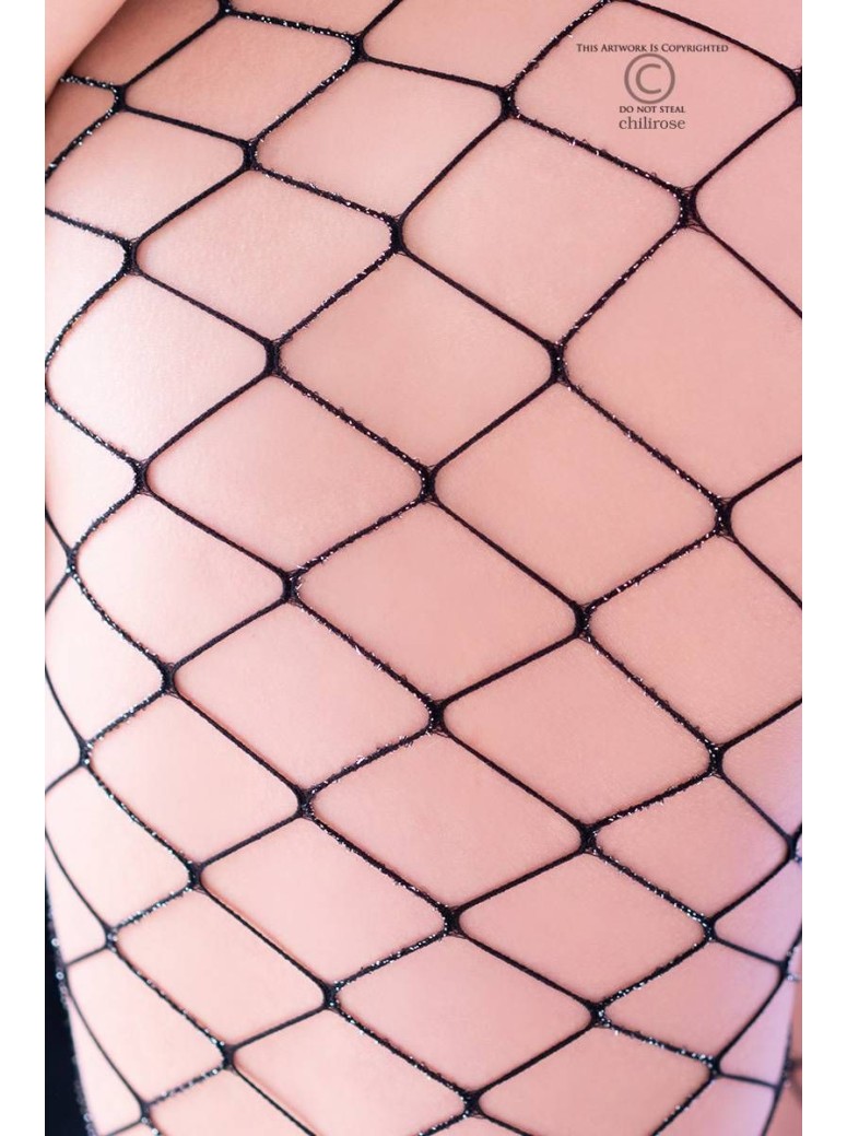 sexy doppio paio di collant a rete con lurex e senza