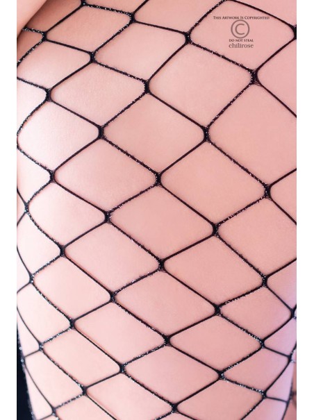 sexy doppio paio di collant a rete con lurex e senza