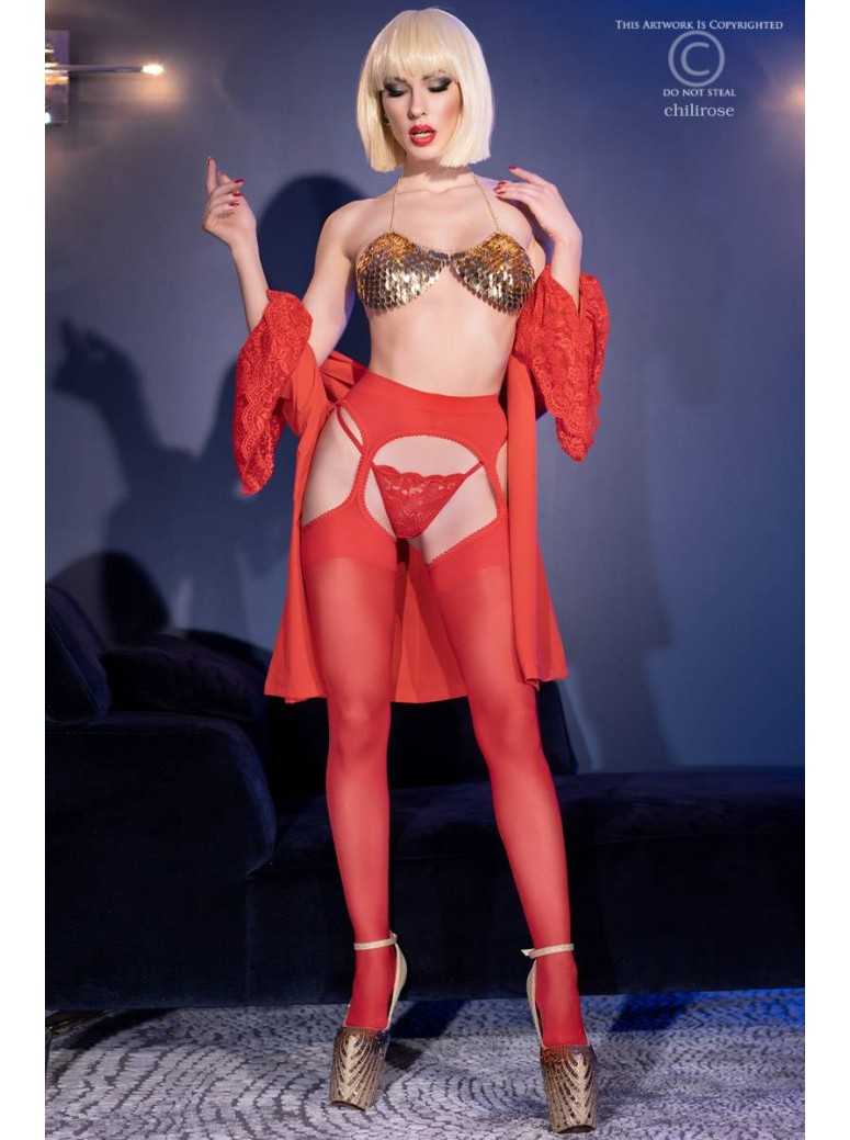 sensuali collant rossi aperti 30 denari
