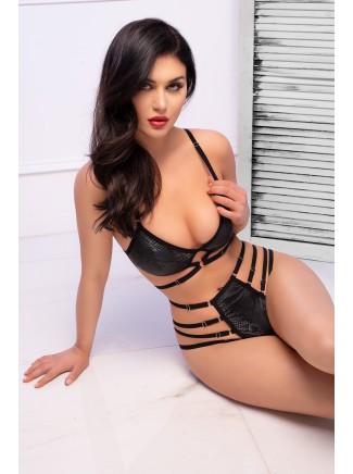 sexy completino due pezzi pitonato