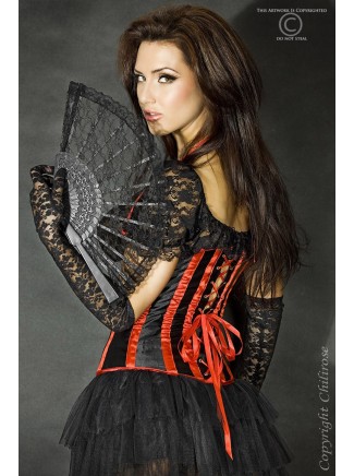 elegante corpetto stringivita nero e rosso con perizoma incluso 2