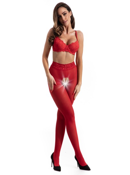 Amour Sexy collant aperti 30 denari Nymph red