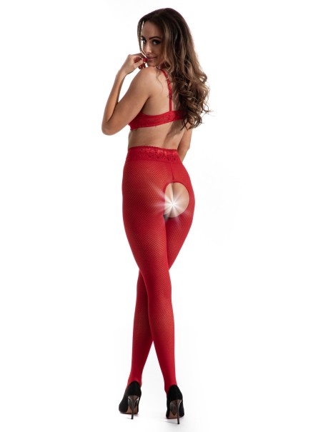 Amour Sexy collant aperti 30 denari Nymph red