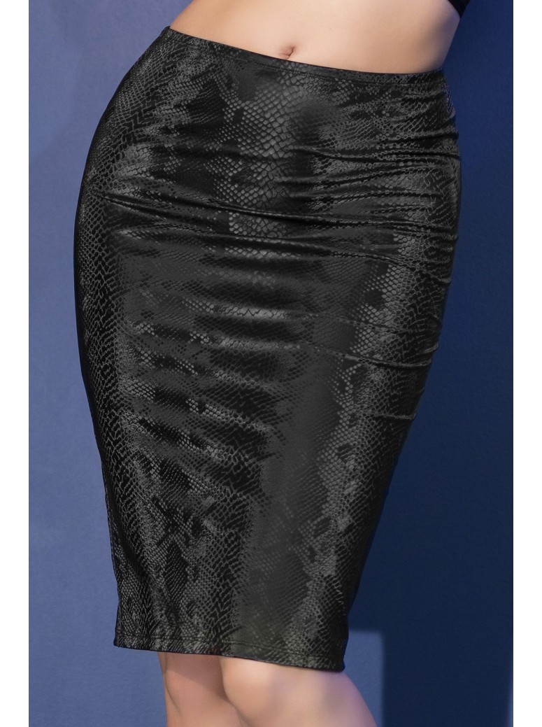 accattivante gonna in ecopelle pitonata