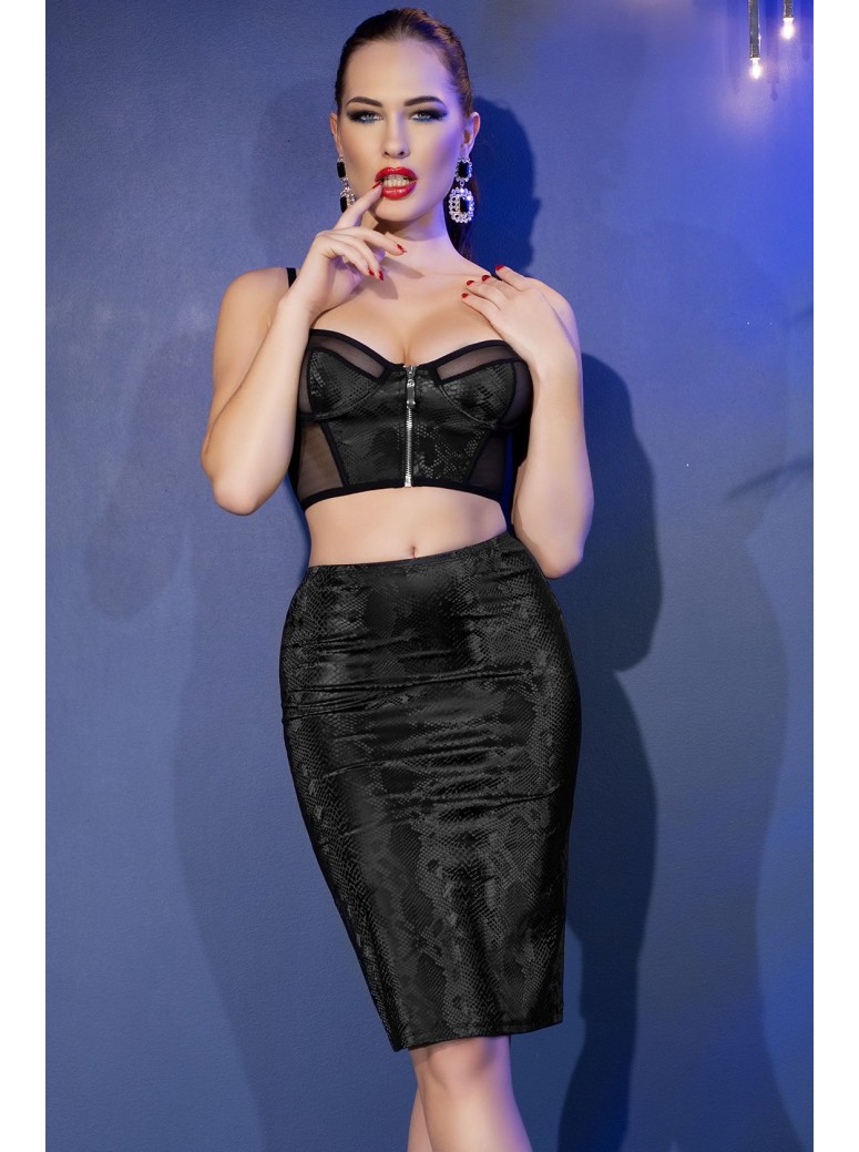 accattivante gonna in ecopelle pitonata